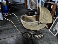 Antique Wicker Baby Stroller