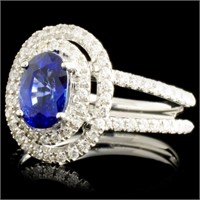 18K Gold Ring w/ 1.22ct Sapphire & 0.58ctw Diam