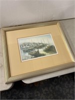 Nicely framed sailboard print, measures 22.5" x