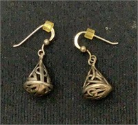 Pair of sterling silver Celtic pattern earrings