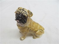 Pug dog trinket box w matching necklace