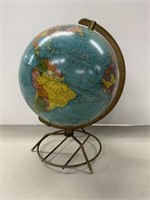 Vintage World Globe on metal stand