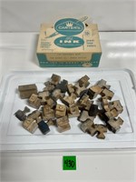 Mid Century Carters Ink & Wood Stamps Orig Box