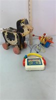 Vintage Fisher Price pull toy Mooo-Cow and bumble