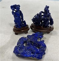 Three Chinese Lapis Lazuli Sculptures