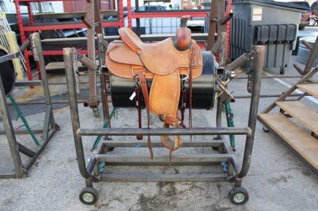 Shop-Built Saddle Bronc Trainer w/Saddle