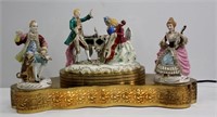 Vintage Porcelain Victorian Musical Figural Lamp