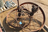(2) Antique Steel Spoke Wheels #