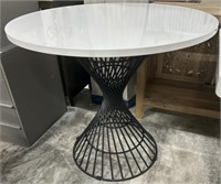 Modern White High top table Black Swirl base