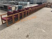 21pc Red Padded Wooden Chairs