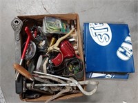 BOX OF MISC TOOLS & SUPPLIES