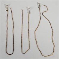 (3) 24k Gold Plated Sterling Necklaces