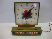 Four Roses Whiskey Lighted Clock Display