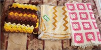 Lot of 3 Crochet Afghans