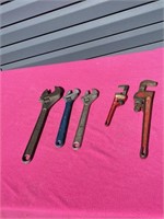 Crescent wrenches, and pipe wrenches