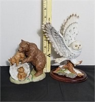 Homco Arctic Flight Owl Figurine with Base
