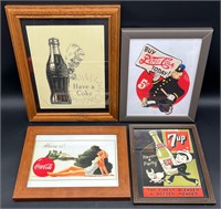 REPRO SODA FRAMED ADVERTISEMENTS