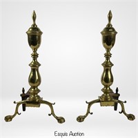 Vintage Brass Fireplace Andirons