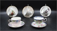 GROUP OF 5 TEACUPS AND SAUCERS