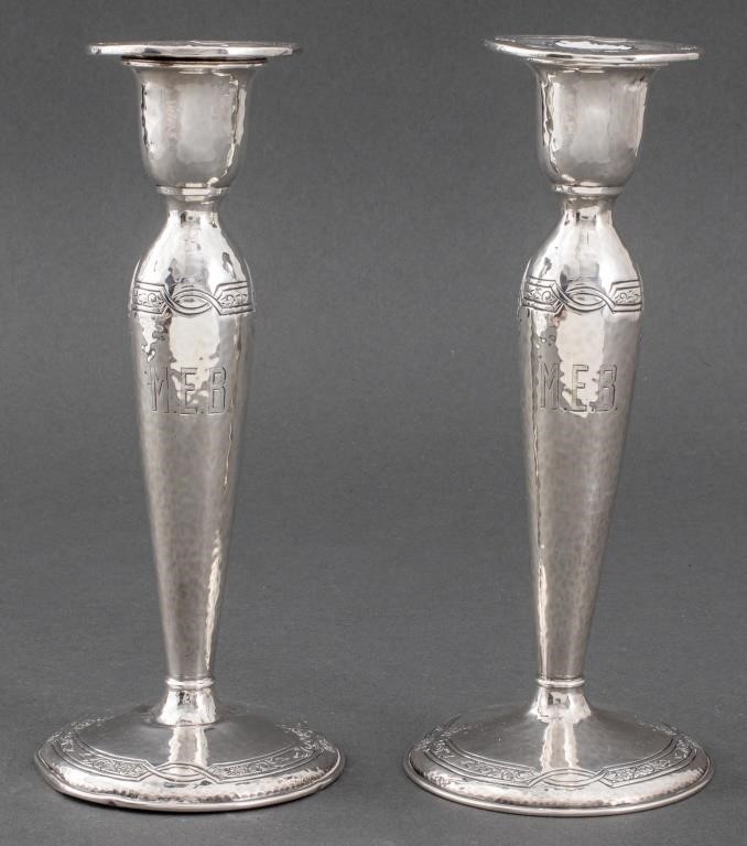 Kerr Arts & Crafts Silver Candlestick Holders, 2