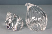 (2) Steuben Glass Figurines or Paperweights