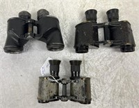 Lot Of 3 x WWII Binoculars