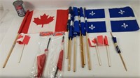 Ensemble de drapeaux Canada et Québec