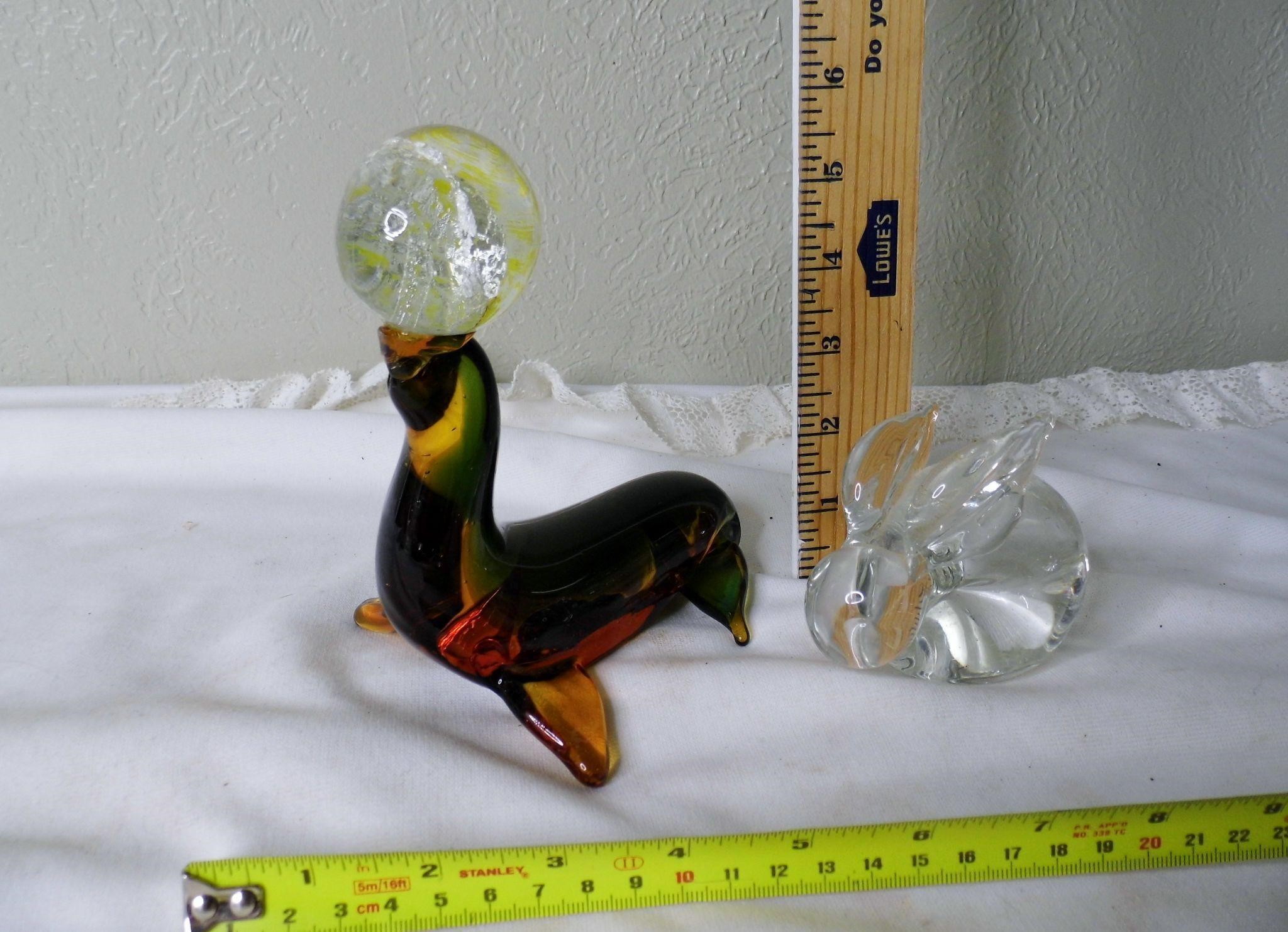 Art Glass Seal & Glass Bunny