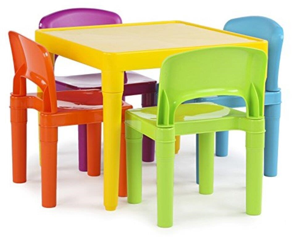 Humble Crew Kids' Plastic Table and 4-Chair Set,