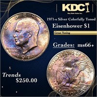 1971-s Silver Eisenhower Dollar Colorfully Toned 1