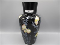 Fenton Ebony Louis Piper HP vase-