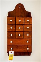 Antique Oak Wall Hanging Spice Cabinet