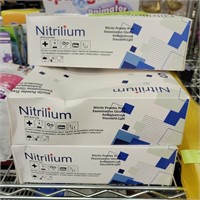 (5) boxes nitrilium nitrile powder free gloves