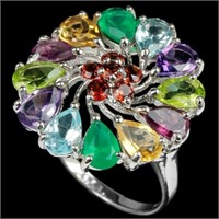 Natural Multi Gemstones Ring