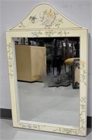 White Lacquer Hand Painted Mirror