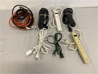 3 Extention Cords & 4 Power Strips