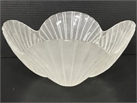 Frosted glass sea shell centerpiece bowl