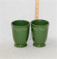 (2) Sage At Home Garden Leaf Design Vases