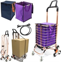 Deluxe Shopping Carts for Groceries Foldable Stair