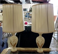 PAIR OF SATIN PAINTED DECOR LAMPS