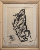Peter Saul (America 1934-) Charcoal Drawing Paper