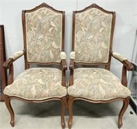 Wood Upholstered Captain's Dining Chairs