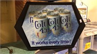 Colt 45 beer advertising sign, lights up,