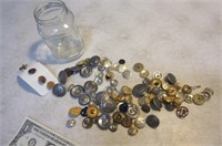 Jar Military-Type Pins and Buttons