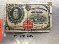 1909 2500 REIS CURRENCY NOTE