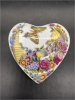 Vintage Japanese Porcelain Heart Trinket Box