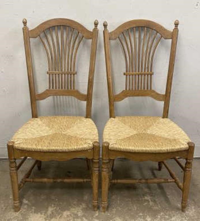 Vintage Wooden Chairs W/ Cane Seats