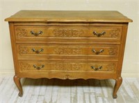 Louis XV Style Serpentine Front Oak Commode.