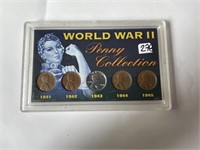 Rare WWII Penny 5 Coin Collection 1941-1945