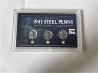MS High Grade 1943 P/D/S STEEL Penny Collection